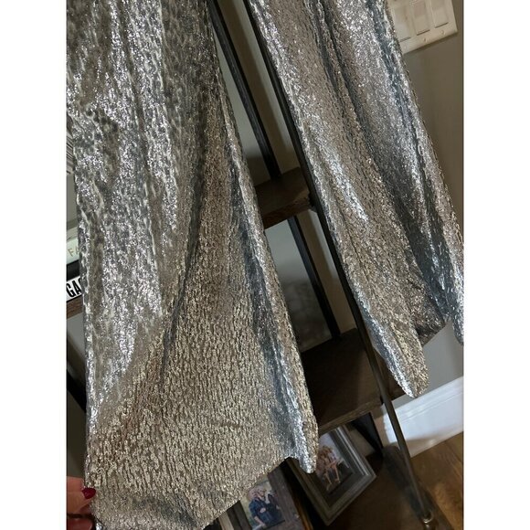 Forte Forte Encanto Fil Coupe Lurex Flare Pants Estrella Silver Womens Size 00 U - Picture 11 of 16